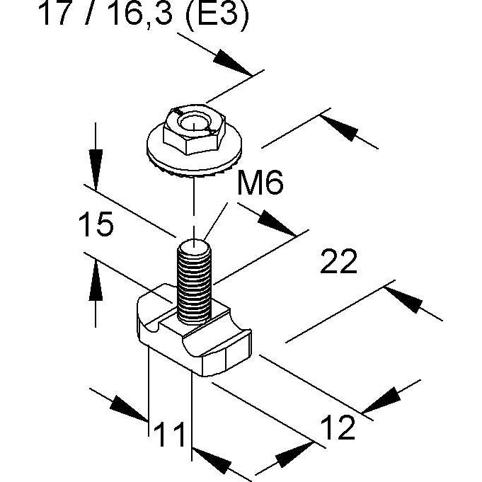 Niedax - Verbinder für Kabeltragsystem Universalverbinder GRHKM 6X15 F zweiteilig − 1 Stück