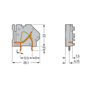 WAGO - Leiterplattenklemme Anreihbare Leiterplattenk. 745-834 6mm² − 5 Stück