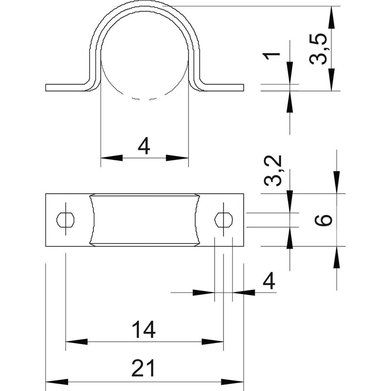OBO Bettermann - Befestigungsschelle für Kabel/Rohre Leitungsschelle WN 7855 B 4 ge.chromat. − 100 Stück
