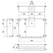 Maico - Zubehör/Ersatzteile für Ventilatoren Luftverteiler aus Blech MF-BV63-125-8 8 Anschl. f.Flexrohr