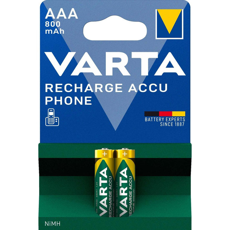 Varta Cons.Varta - Akku für Mobiltelefon und schnurloses Telefon Recharge Accu Phone AAA 58398 Bli.2 1,2V/800mAh/NiMH
