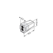 WAGO - Steckklemme Dosenklemme 773-602 4qmm, 2 Leiter − 100 Stück