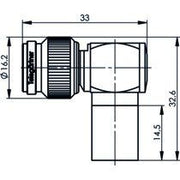 Telegärtner - Koax-Steckverbinder TNC-Kabelwinkelstecker cr 100023721 G37 (2.7/7.25)