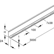 Niedax - Trennwand für Kabeltragsystem Trennsteg RW 60 F − 3 Meter