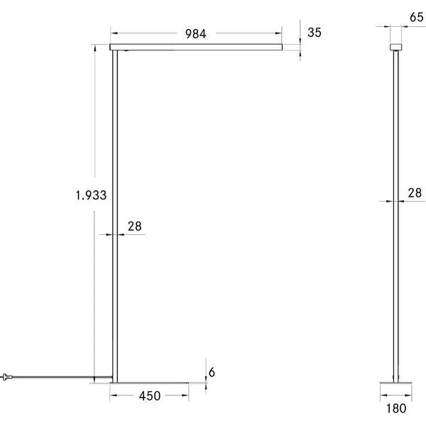 Brumberg Leuchten - Stehleuchte LED-Stehleuchte 77454694 4000K, silber