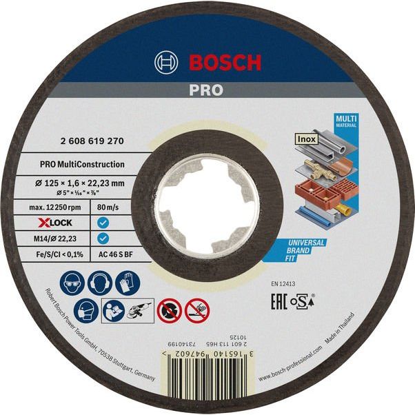 Bosch - Trenn-/Schleifscheibe PRO Multi Material X-Lock 2608619270 Trennscheibe 125 x
