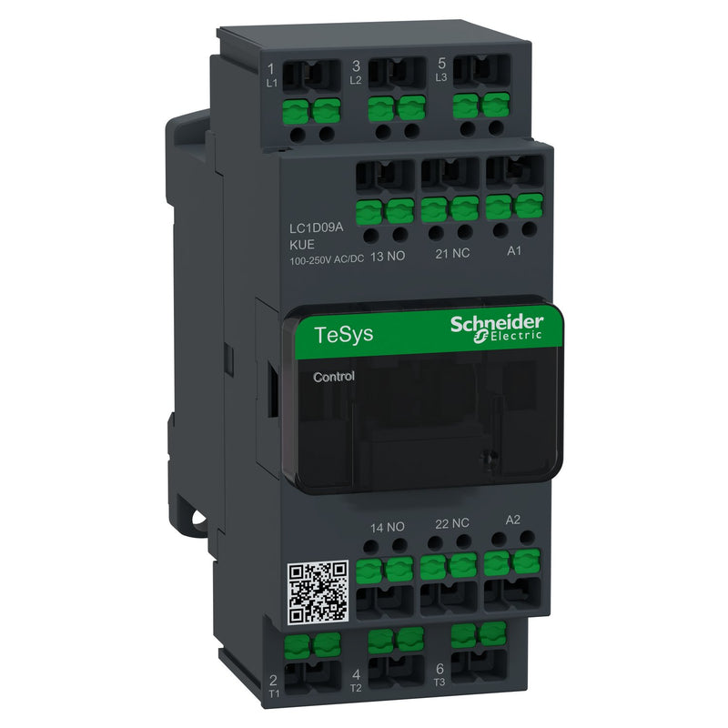 Schneider Electric - Leistungsschütz zum Schalten von Wechselstrom Schütz 3P 9A Ac3 100-250V LC1D09AKUE Ac/Dc Snapin