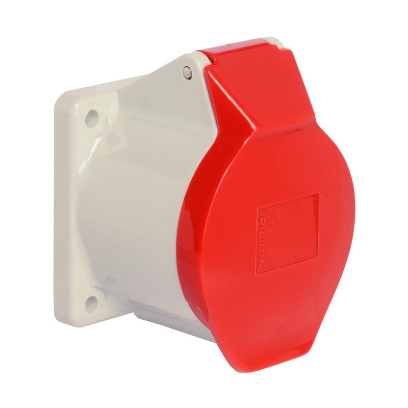 Walther Werke - CEE-Anbausteckdose (IEC 60309) Anbaudose gerade 16A 410 NI 5P 400V 6h IP44