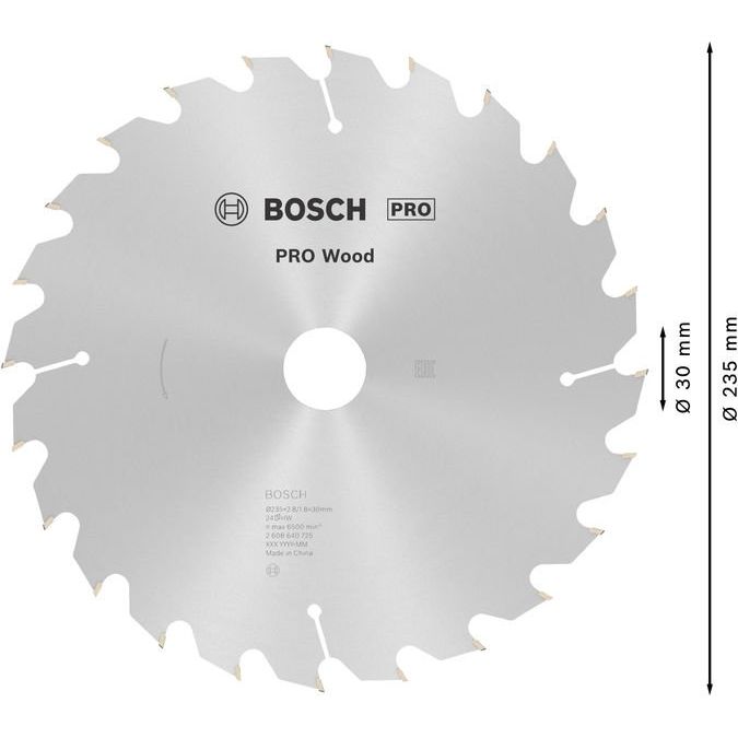 Bosch - Kreissägeblatt PRO Wood Kreissägeblatt, 2608640725 235 x 2,8 x 30 mm