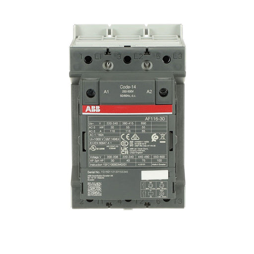 ABB Stotz S&J - Leistungsschütz zum Schalten von Wechselstrom Schütz AF116-30-00-14 50-500V 50/60Hz / DC