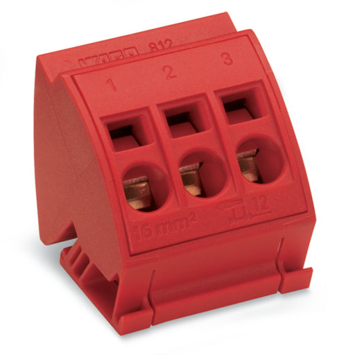 WAGO - Sammelschienenklemme Sammelschienenblock 812-113 16qmm rot − 12 Stück