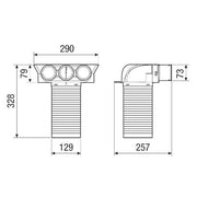 Maico - Zubehör/Ersatzteile für Ventilatoren Umlenkstück MA-U3-63 3x, Nennweite 63