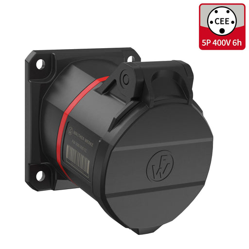 Walther Werke - CEE-Anbausteckdose (IEC 60309) CEE NEO Anbaudose schräg FW511506SK 16A 5P 6h IP54