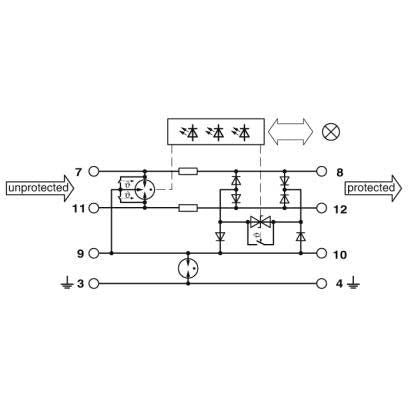 Phoenix Contact - Überspannungsableiter für Informations-/MSR-Technik Überspannungsschutz-Gerät PT-IQ-3-HF+F-12DC-PT für HF Anwendungen