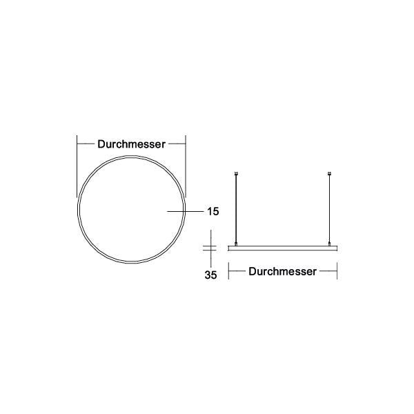 Brumberg Leuchten - Pendelleuchte LED-Pendel-Ringleuchte 84070183MT 3000K, Matter