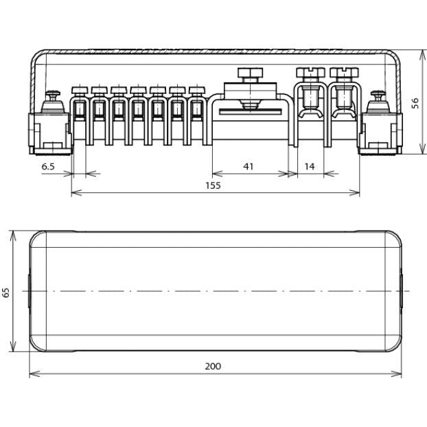 DEHN - Potentialausgleich-Schiene Potentialausgleichschiene PASAHRK7X25 #563040 7x2,5-25qmm,FI40x5mm