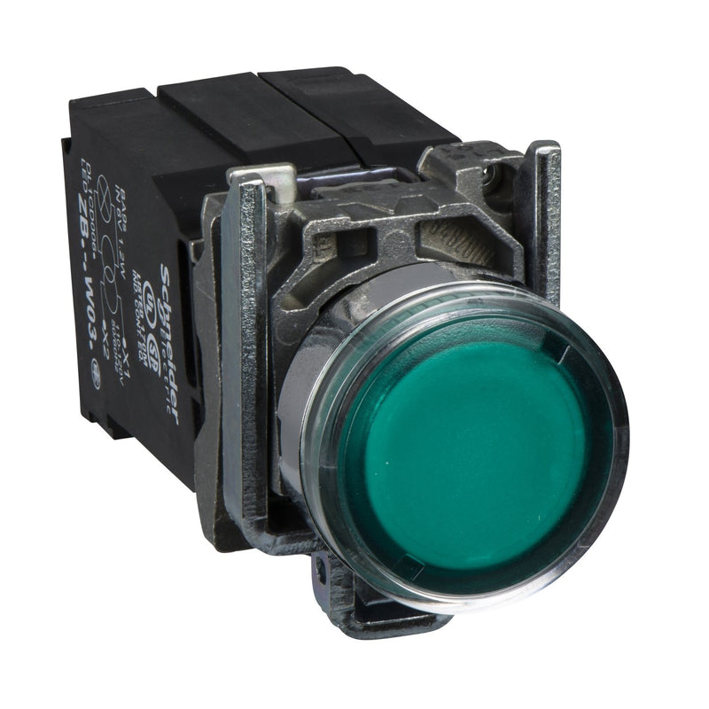 Schneider Electric - Drucktaster, Komplettgerät Leuchtdrucktaster XB4BW3335 1S1Ö gn Trafo 110V