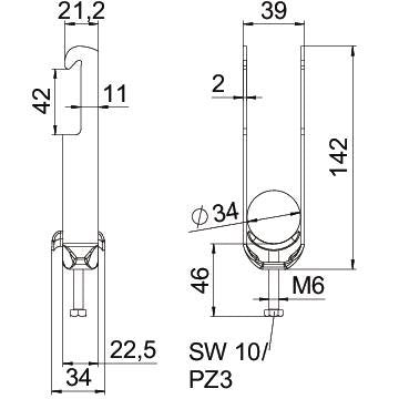 OBO Bettermann - Bügelschelle BS-W2-M-34 FT 2-fach − 50 Stück