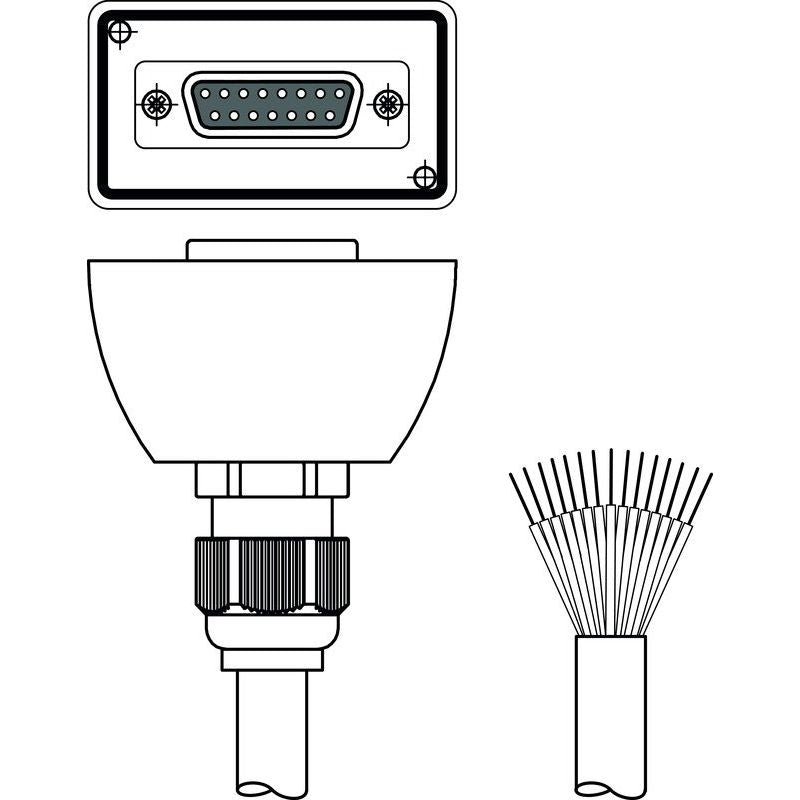 Leuze - Konfektioniertes Sensor-Aktor-Kabel Anschlussleitung CB-D15E-5000S-11GF