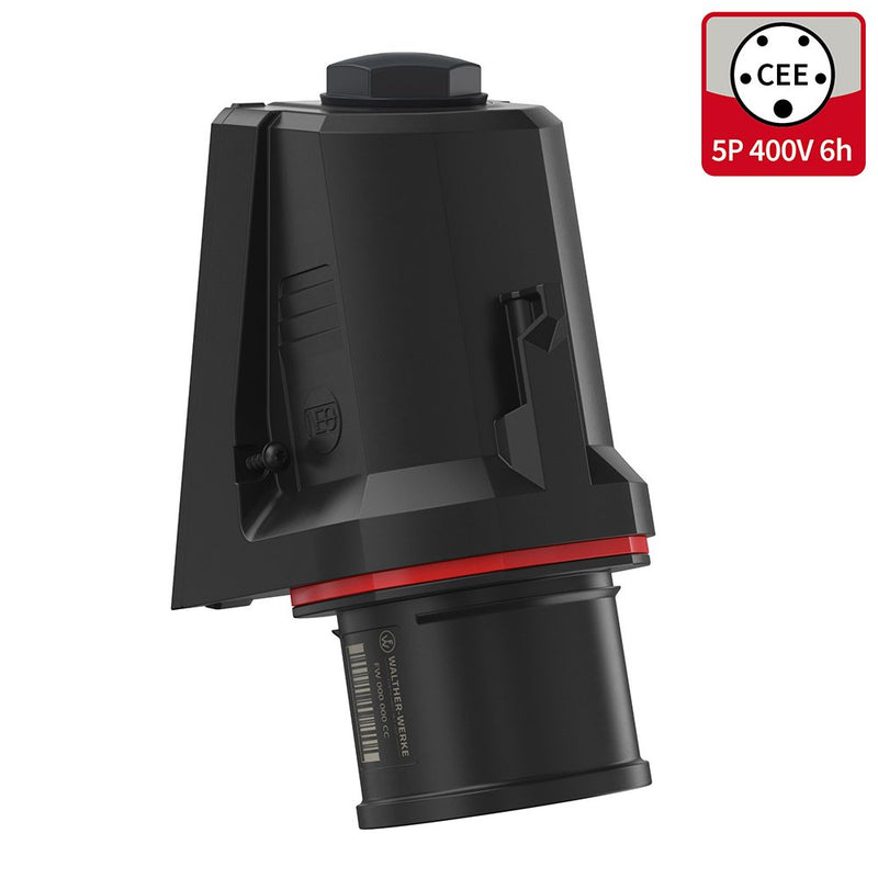 Walther Werke - CEE-Gerätestecker (IEC 60309) CEE NEO Wandgerätestecker FW730506CC schräg 32A 5P 6h