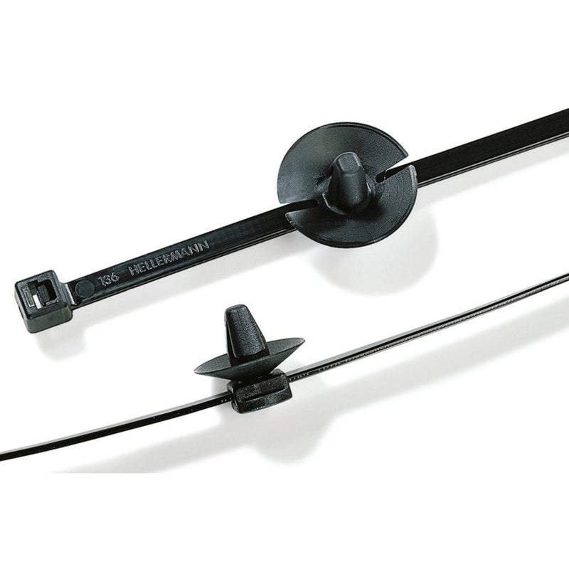 HellermannTyton - Kabelbinder Befestigungsbinder 156-01146(100) 145x3,4 mm 2tlg. − 100 Stück