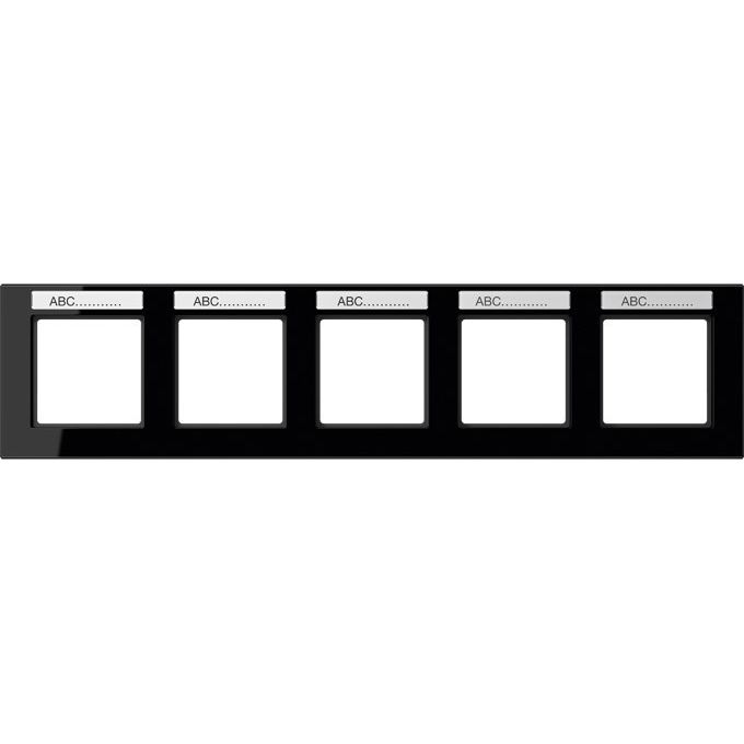 Jung - Abdeckrahmen Rahmen 5-f Schriftf.waager AC 5850 BFNA SW schwarz