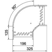 OBO Bettermann - Bogen für Kabelrinne Bogen 90 Grad RB 90 820 FS 85x200 bandverzinkt − 1 Stück
