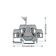 WAGO - Bauelement-Reihenklemme Bauelementklemme 281-636/281-487 2 Dioden 1N4007,grau − 50 Stück
