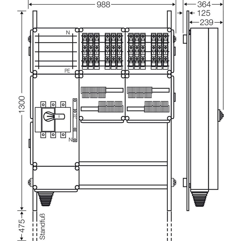 Hensel - Verteilerschrank für Energieversorgung Ladeverteiler Mi EV 11kW 12000 f.12 Ladep. a 11kW