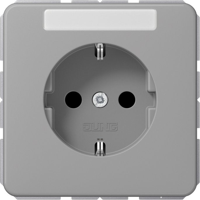 Jung - Steckdose SCHUKO-Steckdose 16A 250V CD 1520 NA GR mit Schriftfeld