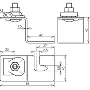 DEHN - Dachleitungshalter für Blitzschutz Dachleitungshalter DLH KB 6.10TDB8.5V2A NIRO f. Blechdächer