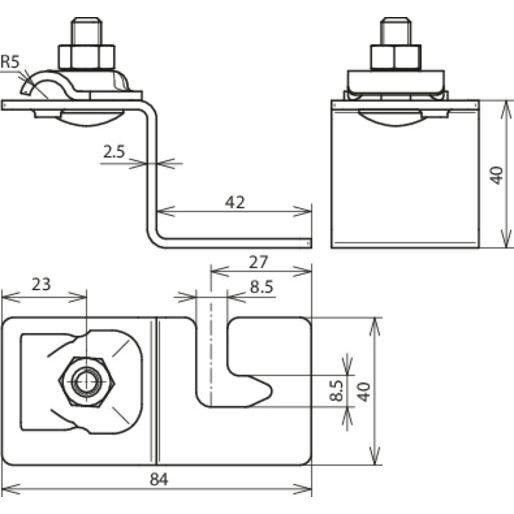 DEHN - Dachleitungshalter für Blitzschutz Dachleitungshalter DLH KB 6.10TDB8.5V2A NIRO f. Blechdächer