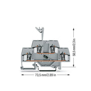 WAGO - Bauelement-Reihenklemme Bauelementklemme 281-633/281-410 Diode 1N4007,grau − 50 Stück