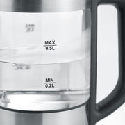 Severin - Wasserkocher Glas-Wasserkocher WK 3458eds-geb/sw 0,5L,40-100Grad