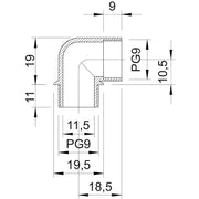 OBO Bettermann - Befestigungswinkel für Schlauchverschraubungen Winkelstutzen 107 W PG 9 PA lichtgrau, PG9, PA − 10 Stück