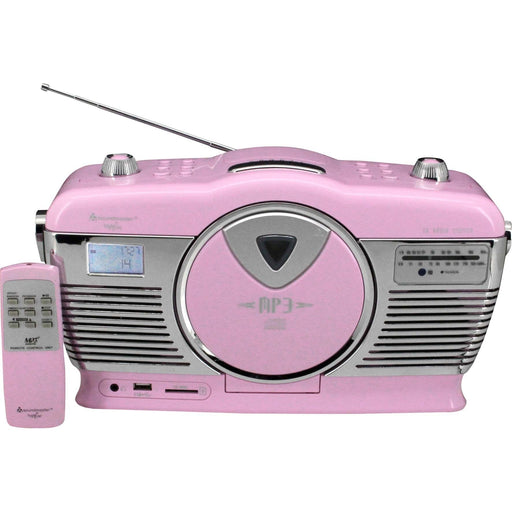 Soundmaster - Radio-Recorder Retro-Kofferradio RCD1350PI Rosa vertikal CD-Spieler − 2 Stück