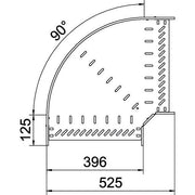 OBO Bettermann - Bogen für Kabelrinne Bogen 90 Grad RB 90 140 FS 110x400 bandverzinkt