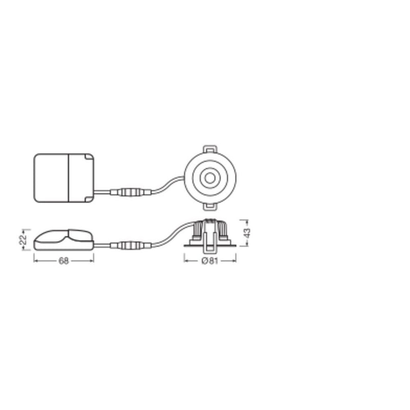 Ledvance - Downlight/Strahler/Flutlicht LED-Einbaustrahler SPADJP8W930PSDIP20BK 930, dim, sw