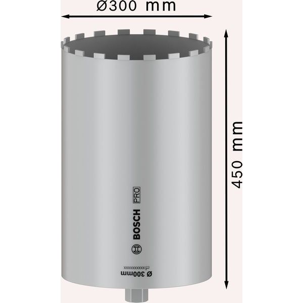 Bosch - Bohrkrone PRO Nassbohrkrone, 300 x 2608601802 450 mm 1 1/4
