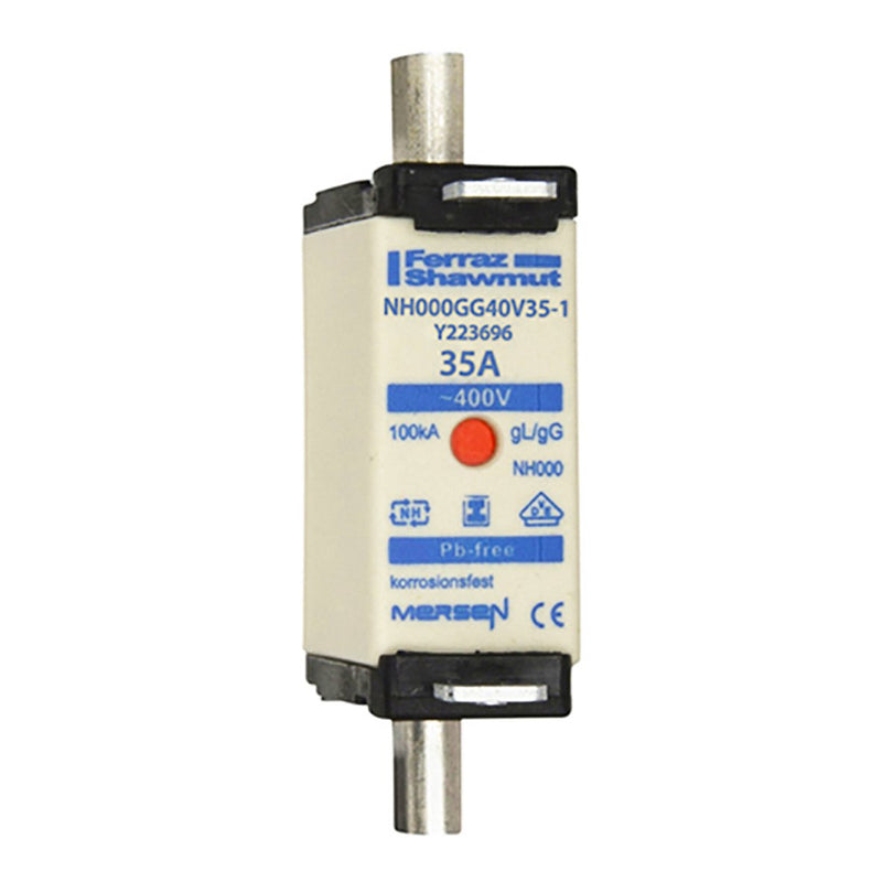Mersen - Messersicherung Sicherungseinsatz NH gG NH000GG40V35-1 Gr.000 35A SGL KM − 9 Stück