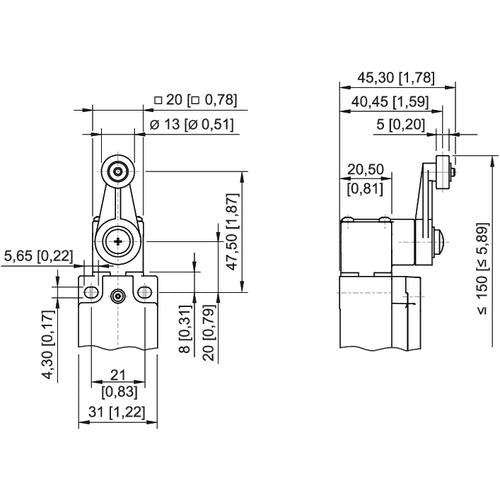 Stahl - Einzelpositionsschalter Positionsschalter 8060/2-5-D-60#254895 Drehhebel
