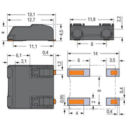 WAGO - Ein- und mehrpolige Klemmenleiste SMD-Leiterplattenklemme 2060-872/998-404 0,75 mm²,schwarz − 6750 Stück