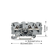 WAGO - Bauelement-Reihenklemme Bauelementklemme 2004-1311/1000-401 Diode 1N5408,grau − 50 Stück