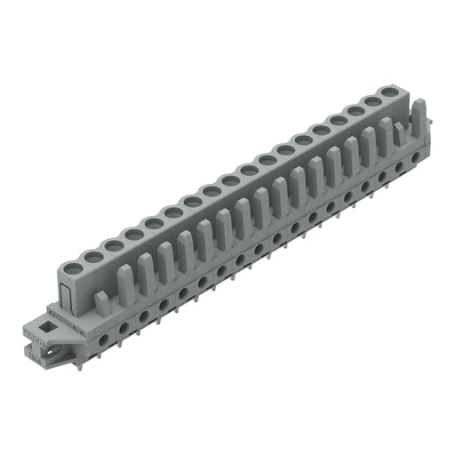 WAGO - Leiterplattensteckverbinder THT-Federleiste gerade 232-148/031-000 Rastermaß 5mm,grau − 10 Stück