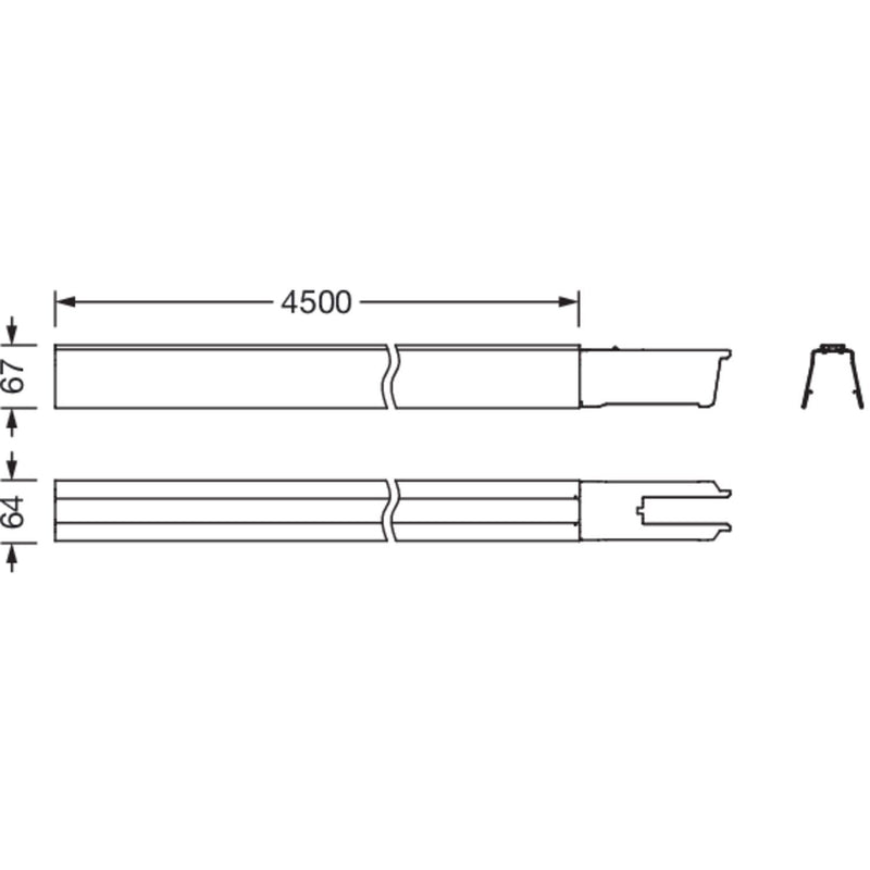 Siteco - Tragschiene für Lichtbandsystem Tragschiene 51TR1JB