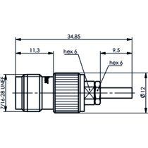 Telegärtner - Koax-Steckverbinder TNC-Kabelbuchse cr 100023768 G7 (RG316/U) − 5 Stück