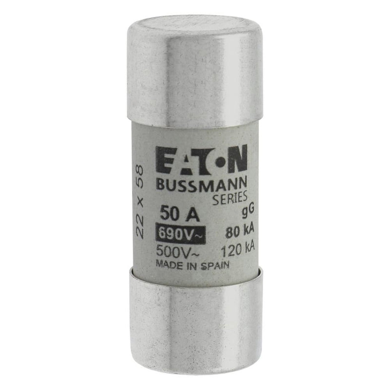 Eaton - Zylindrische Sicherung Sicherungseinsatz Nieders. CYLINDRICA#C22G50 50A AC 690V 80kA − 10 Stück