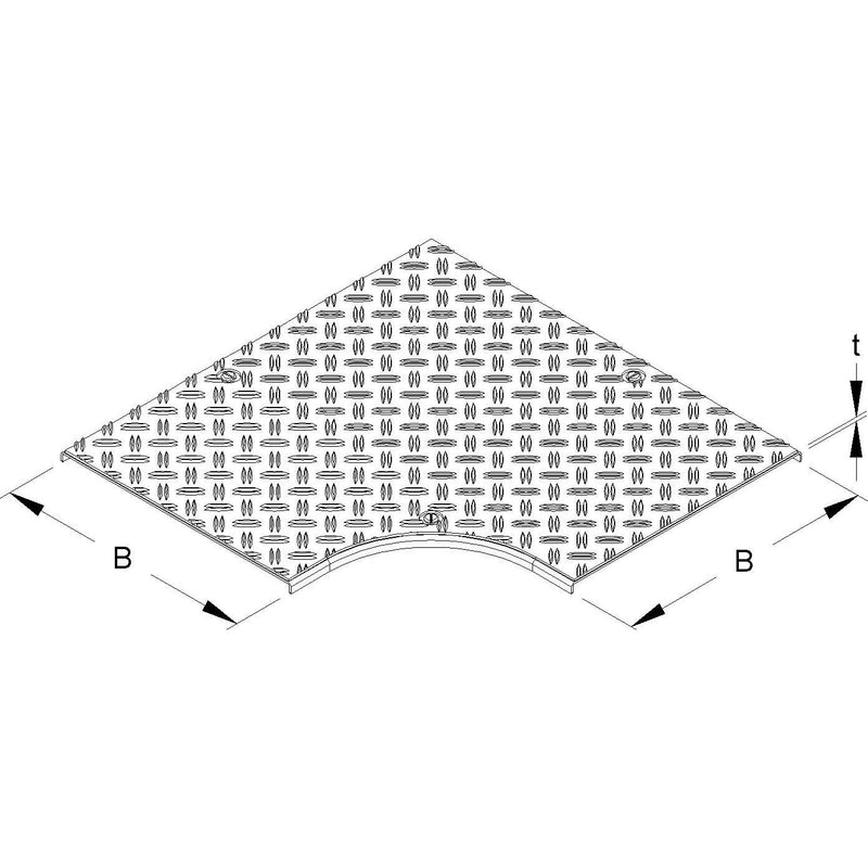 Niedax - Deckel Bogen für Kabeltragsystem Deckel für Bogen 90Gr. RESDVSRSL 100 Breite 104mm
