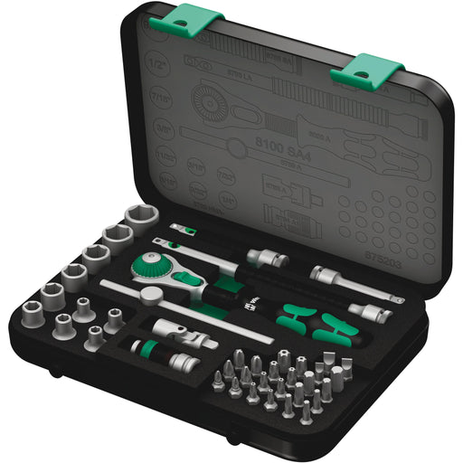 Wera - Steckschlüsselset Zyklop-Knarrensatz 8100 SA 4 1/4 Zoll (6,3mm)