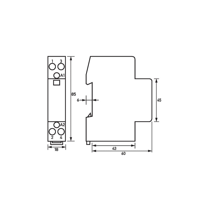 Doepke - Installationsschütz für Reiheneinbau Schütz HS 1-230AC/20-20 2 Schließer